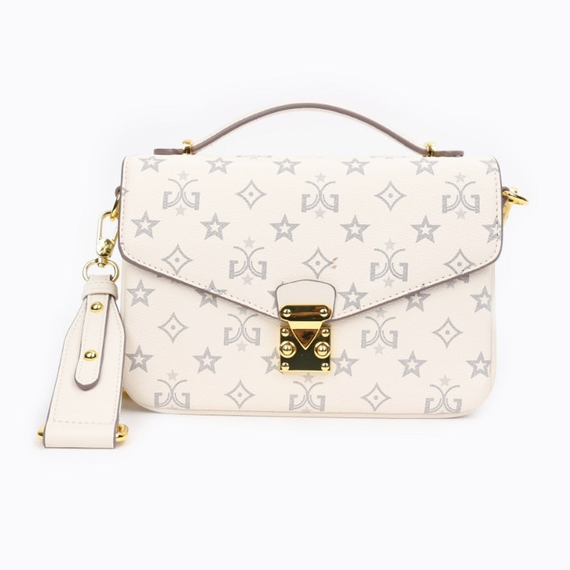 Split Leather Interlayer Shoulder Bag - Sabreeonline