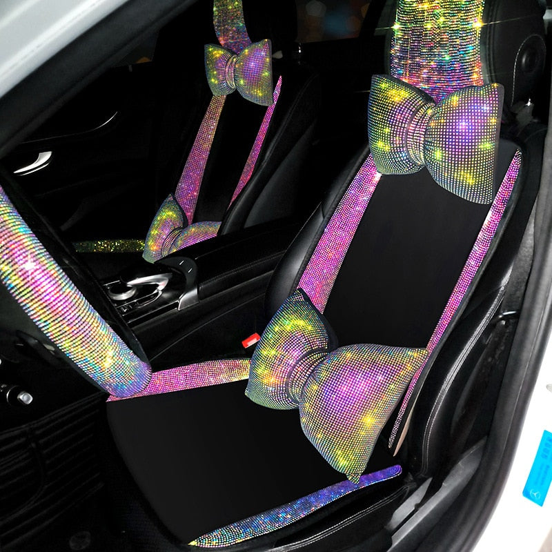 Car Diamond-studded Cushion Pink Ice Silk Breathable - Sabreeonline