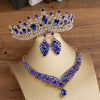 Baroque Crystal Water Drop Bridal Jewelry Sets Rhinestone Tiaras Crown Necklace Earrings for Bride Wedding Dubai Jewelry Set - Sabreeonline