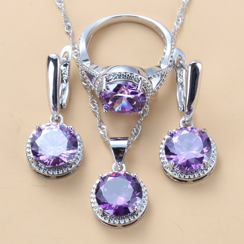 Sweet Princess Round Zircon 3 Piece Set - Sabreeonline