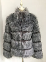 Woman Winter Faux-Fur Coat Elegant - Sabreeonline