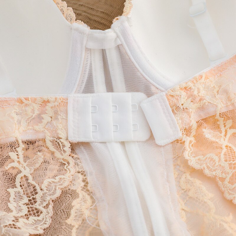 Sexy Lace Embroidery Lingerie Temptation Large Size Bra Gathering Sexy Bodysuit Palace Shapewear Home Wear Bralette - Sabreeonline