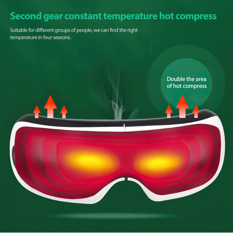 Support Bluetooth Smart Airbag Vibration Eye Massager Eye Care Instrument Hot Compress Eye Fatigue Massage Glasses - Sabreeonline