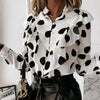 Women Elegant Ruffle Polka Dot Leopard Blouses - Sabreeonline