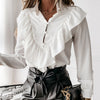 Women Elegant Ruffle Polka Dot Leopard Blouses - Sabreeonline