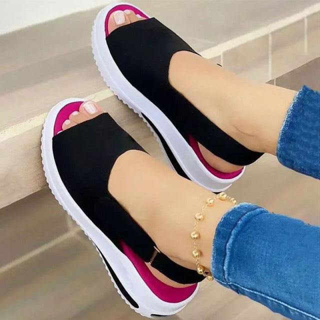 Women Sandals 2022 Heels Sandals Peep Top Summer Shoes Women Platform Sandals Soft Wedges Shoes Sandalias Mujer Casual Footwear - Sabreeonline