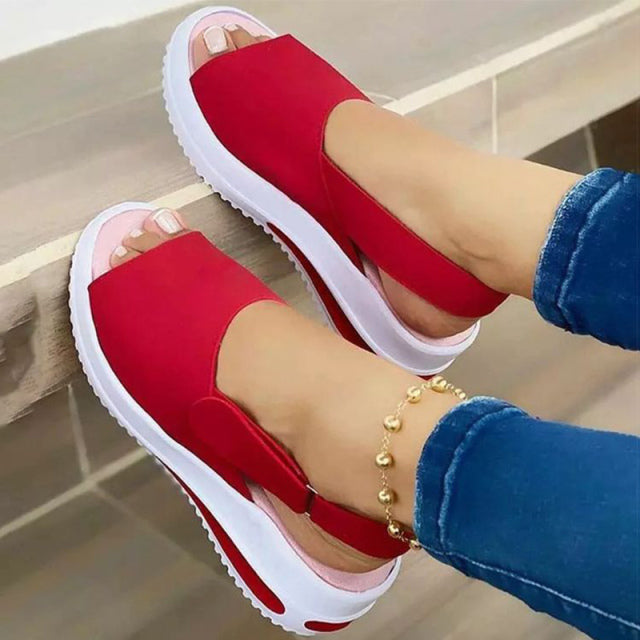 Women Sandals 2022 Heels Sandals Peep Top Summer Shoes Women Platform Sandals Soft Wedges Shoes Sandalias Mujer Casual Footwear - Sabreeonline
