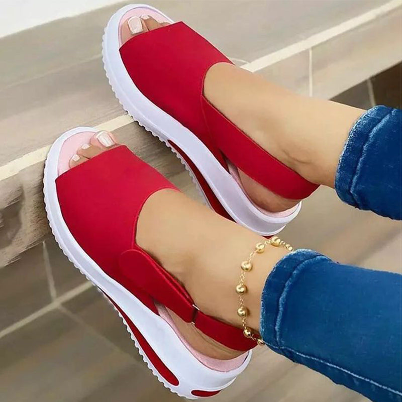 Women Sandals 2022 Heels Sandals Peep Top Summer Shoes Women Platform Sandals Soft Wedges Shoes Sandalias Mujer Casual Footwear - Sabreeonline