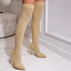 Rhinestone Stretch Boots Over the Knee-High Heels Luxury Pointed Toe Shoes - Sabreeonline