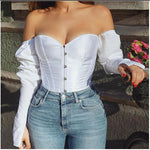 Women Sexy Off Shoulder Shirt - Sabreeonline