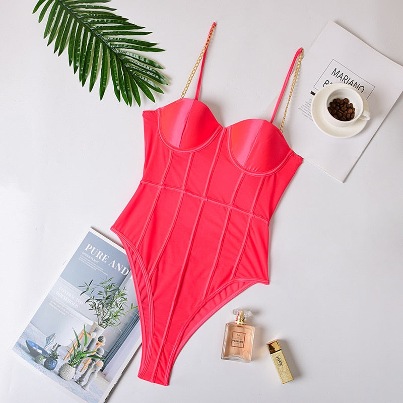 Transparent Bodysuit Spaghetti Strap - Sabreeonline