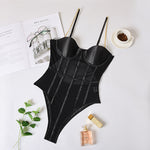 Transparent Bodysuit Spaghetti Strap - Sabreeonline