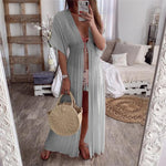 Cover Up Long Cardigan Lace Up Beach Dress - Sabreeonline
