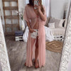 Cover Up Long Cardigan Lace Up Beach Dress - Sabreeonline