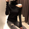 Knitted Sweater Off Shoulder Pullovers Sweater for Women Long Sleeve - Sabreeonline