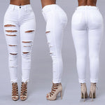 Ripped Jeans Pencil Pants - Sabreeonline