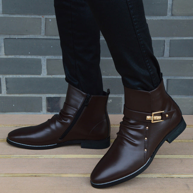 New Fashion Men Boots Genuine Leather - Sabreeonline