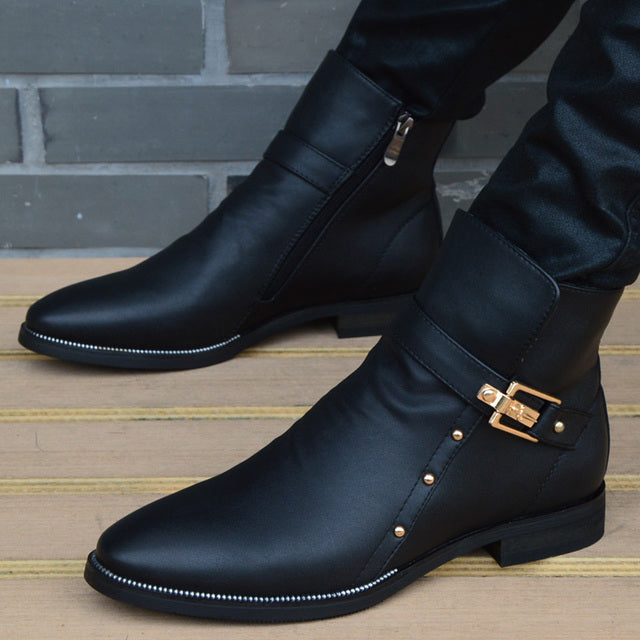 New Fashion Men Boots Genuine Leather - Sabreeonline