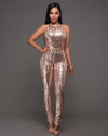Glitter Halter Open Back Bodycon - Sabreeonline