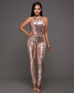 Glitter Halter Open Back Bodycon - Sabreeonline