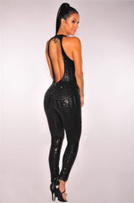Glitter Halter Open Back Bodycon - Sabreeonline