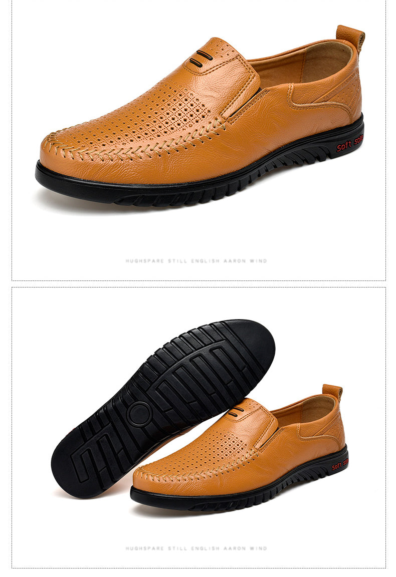 Casual Genuine Leather Loafers Moccasins Italian Breathable - Sabreeonline
