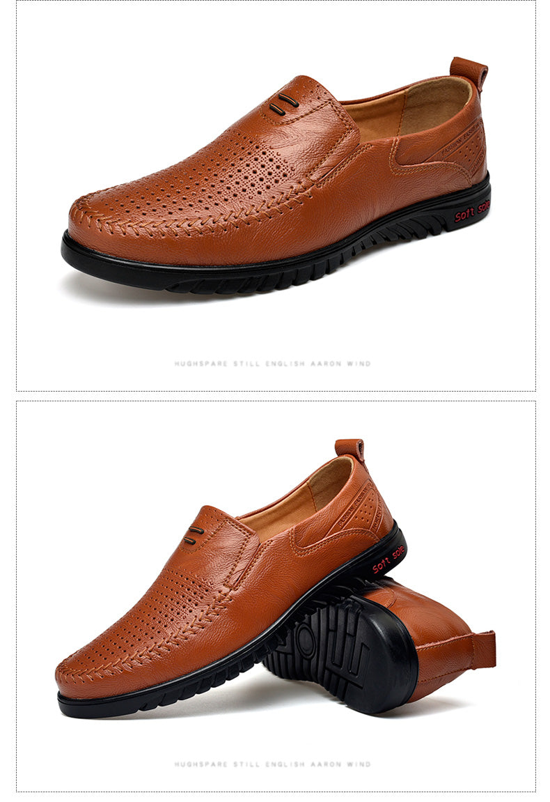 Casual Genuine Leather Loafers Moccasins Italian Breathable - Sabreeonline