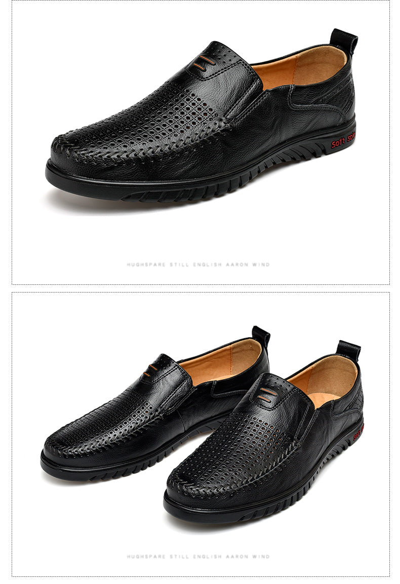 Casual Genuine Leather Loafers Moccasins Italian Breathable - Sabreeonline