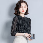 Style Chiffon Blouses Casual Long Sleeve - Sabreeonline