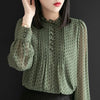 Style Chiffon Blouses Casual Long Sleeve - Sabreeonline