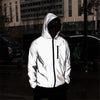 Plus Size 4XL Men Spring Autumn full reflective Windbreaker waterproof Jacket male High street hip hop Loose Hooded Coats - Sabreeonline