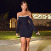 Mini Crystal Off Shoulder Club Party Dress - Sabreeonline