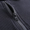 Collar Zipper Deep V-neck Solid Stretch Bodycon - Sabreeonline
