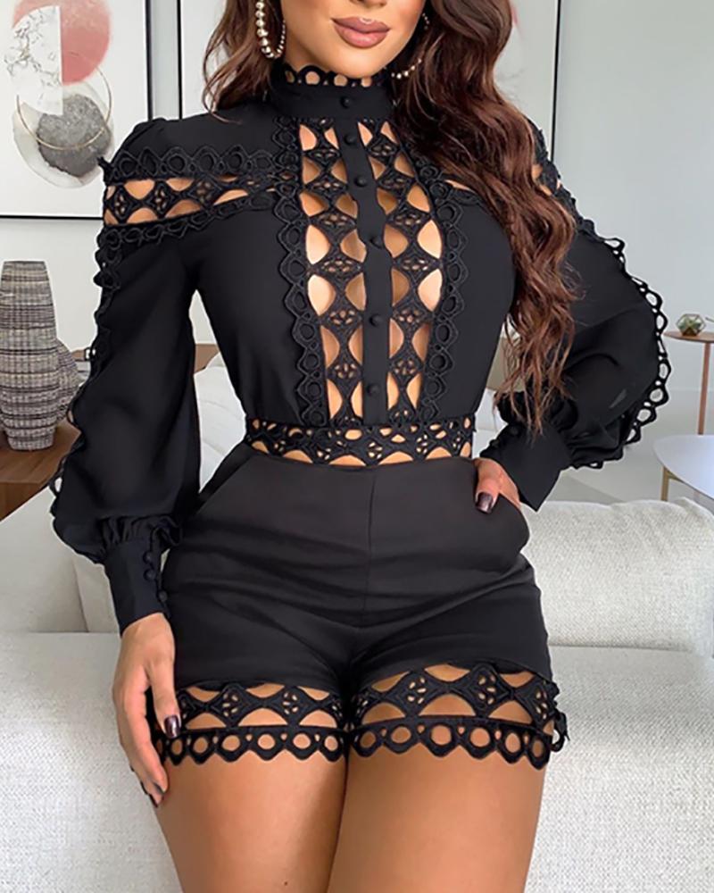 Sexy Hollow Out Playsuits for Women - Sabreeonline
