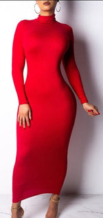 Winter Solid Casual Basic Black White Bodycon - Sabreeonline