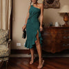 Dress One Shoulder Party Ruffles - Sabreeonline