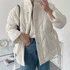 Winter Thick Cotton Padded Coats Women Single-breasted Zippers Lace-up - Sabreeonline