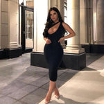 One Shoulder Midi Party Dresses - Sabreeonline