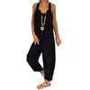 Women Solid Color Overall Sleeveless - Sabreeonline