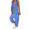 Women Solid Color Overall Sleeveless - Sabreeonline