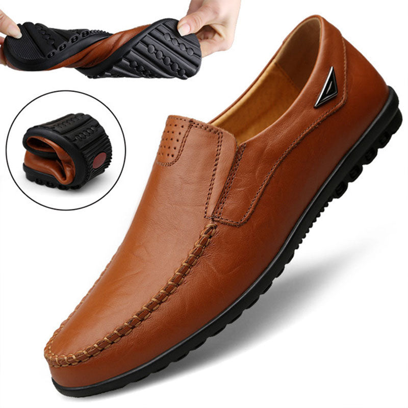 New Genuine Leather Men Casual Shoes Luxury Brand Moccasins Breathable Driving Shoes - Sabreeonline