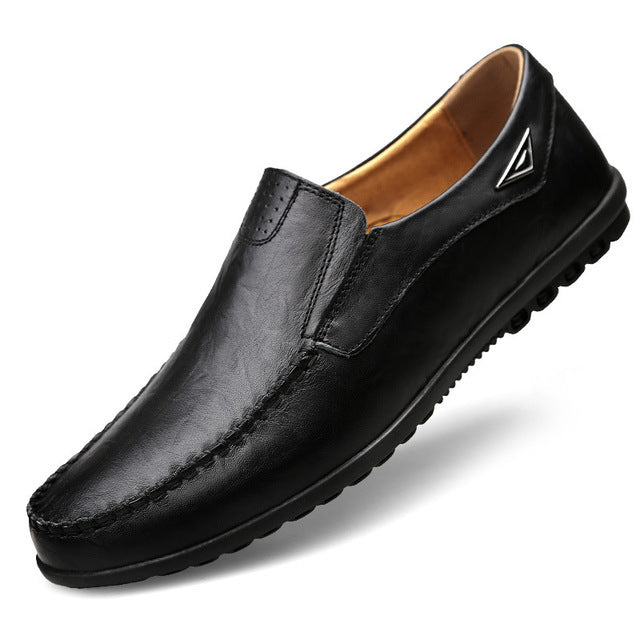 New Genuine Leather Men Casual Shoes Luxury Brand Moccasins Breathable Driving Shoes - Sabreeonline