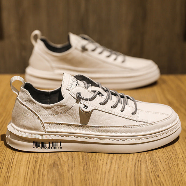 Casual PU Leather Shoe Trend Flats Shoes Waterproof - Sabreeonline