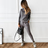 Winter Tracksuit Turtleneck Sweater and Elastic Suits - Sabreeonline