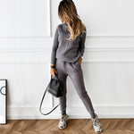 Winter Tracksuit Turtleneck Sweater and Elastic Suits - Sabreeonline