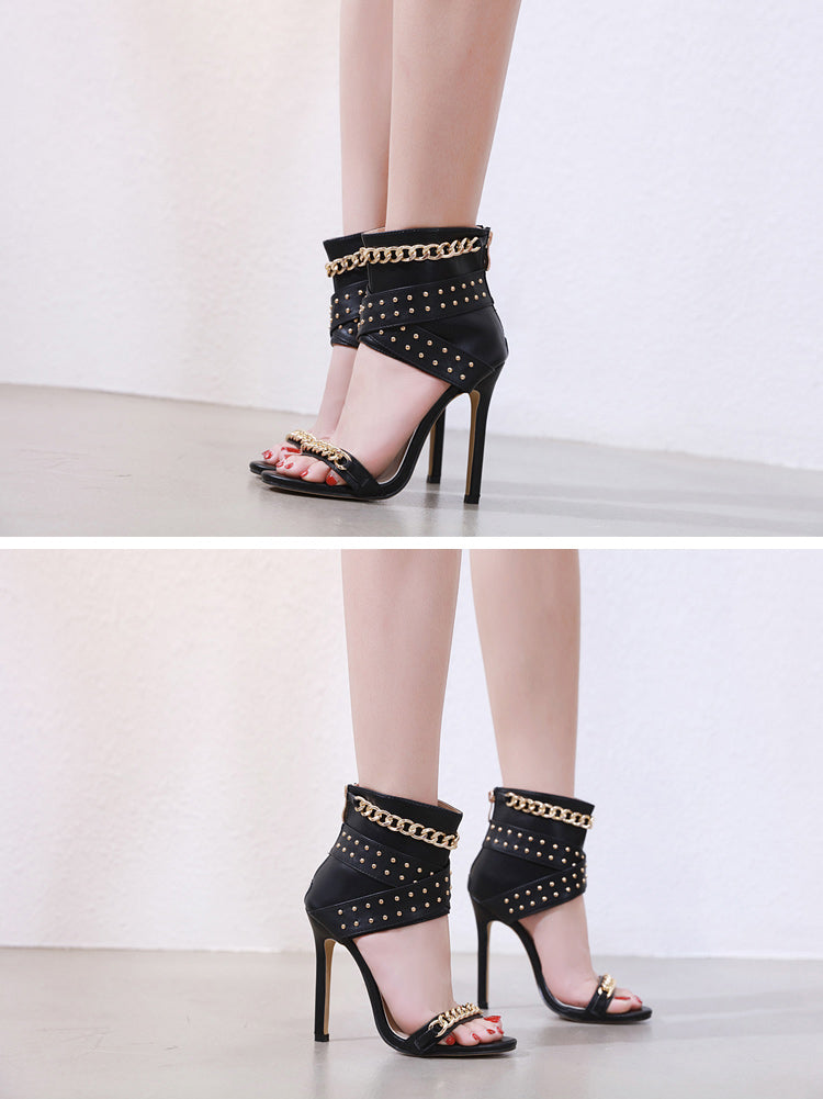 New Rivet Metal High Heel - Sabreeonline
