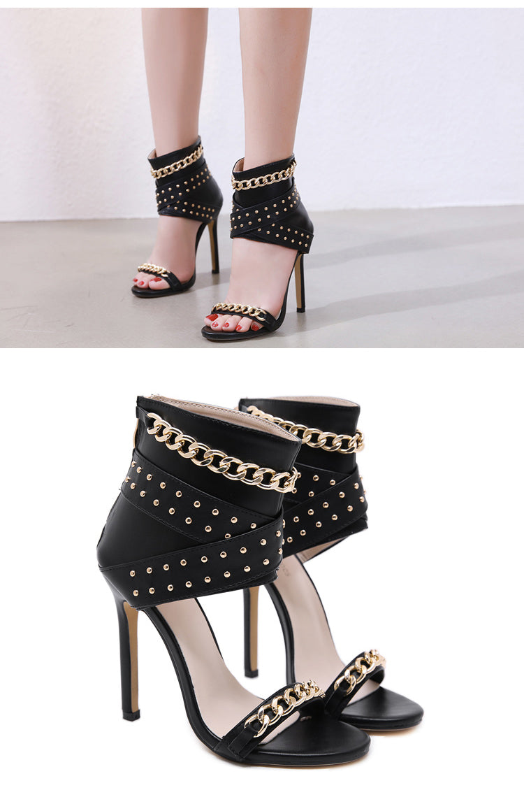 New Rivet Metal High Heel - Sabreeonline