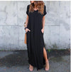 Casual Short Sleeve Maxi Dress - Sabreeonline