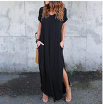 Casual Short Sleeve Maxi Dress - Sabreeonline