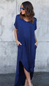 Casual Short Sleeve Maxi Dress - Sabreeonline
